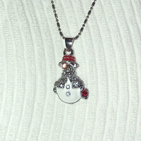 Swarovski crystal snowman Christmas silver chain - Picture 5 of 8